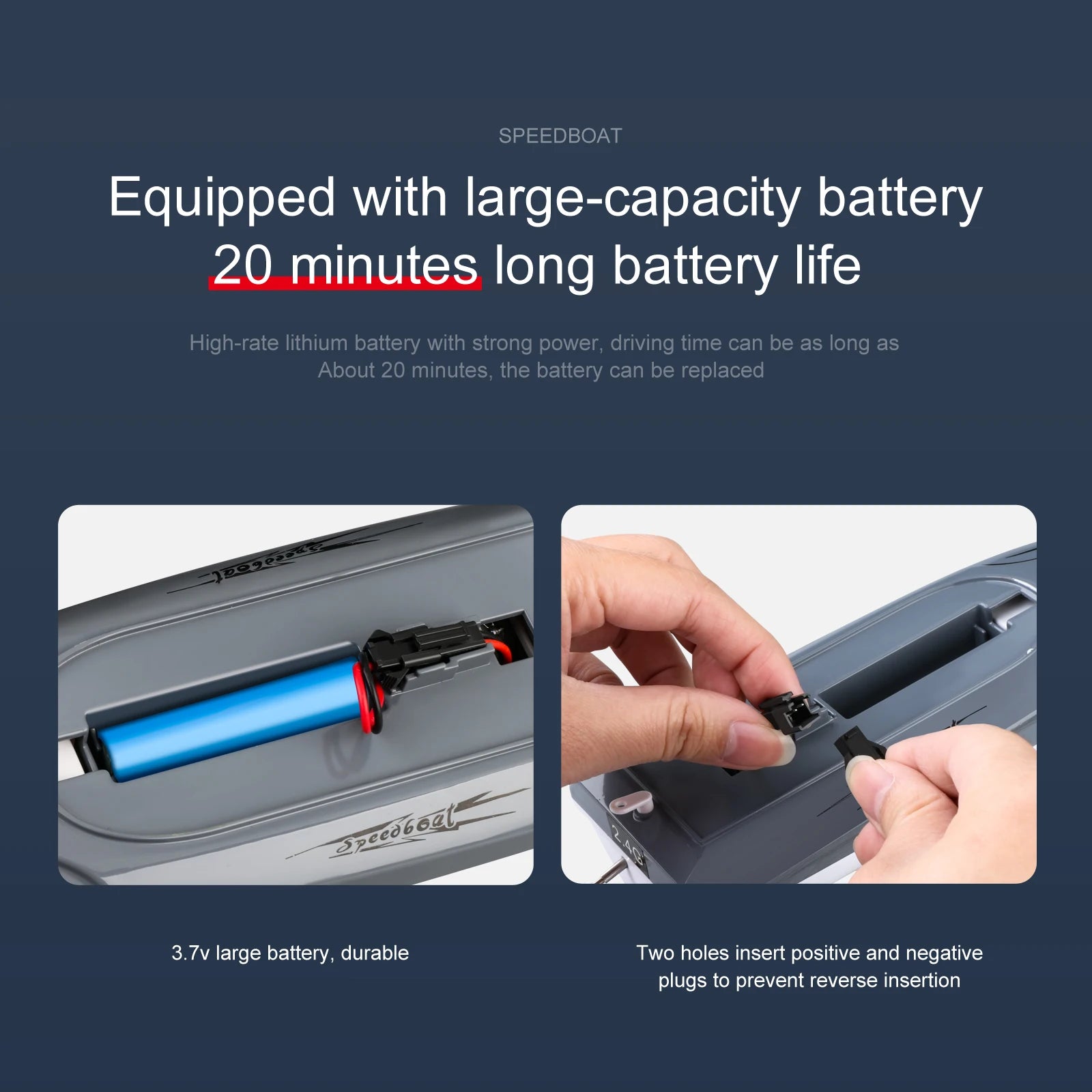 Rc Boat, high-rate lithium battery with strong power, driving time can be as long as About 20 minutes