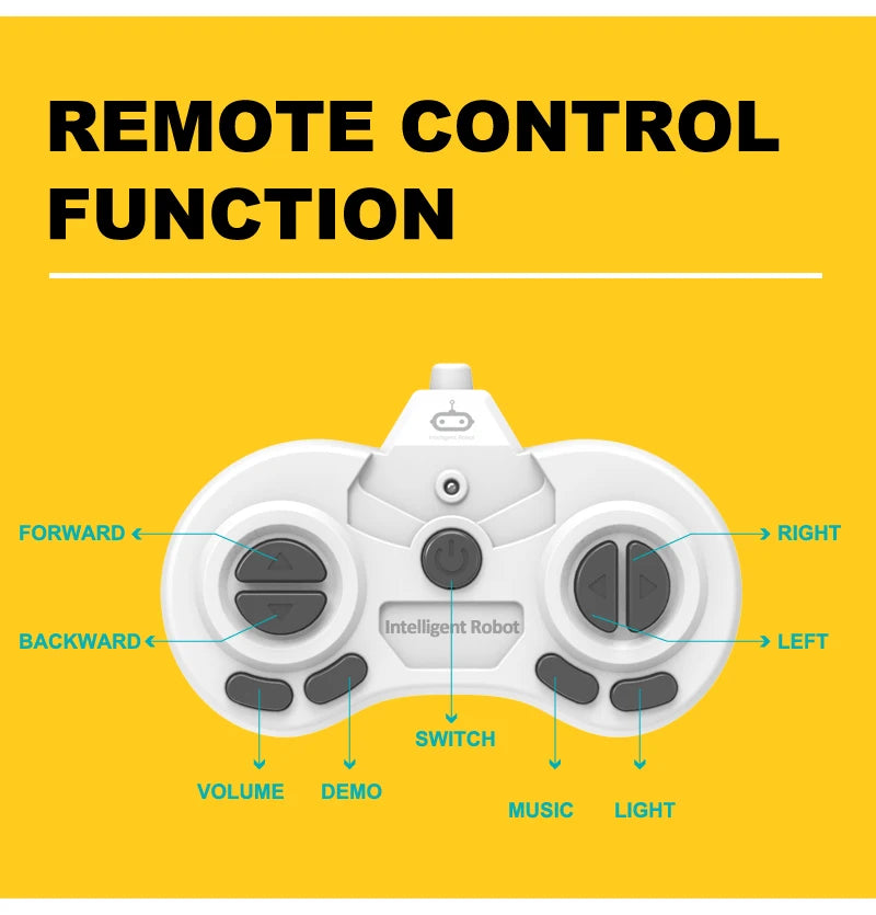 Circular Chubby Cartoon Q Version, Intelligeht Robot BACKWARD LEFT SWITCH VOLUME DE