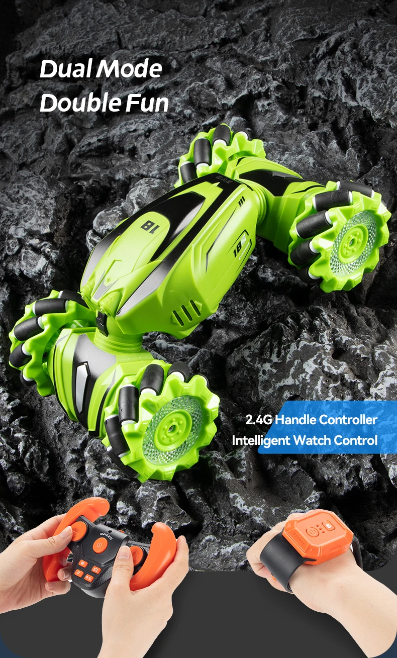 JJRC Q110 RC Stunt Twist Car - 2.4G جهاز تحكم عن بعد للتسلق على الطرق الوعرة سيارة بمستشعر إيماءات 4WD Drift RC Cars LED Light Kids Toy 17