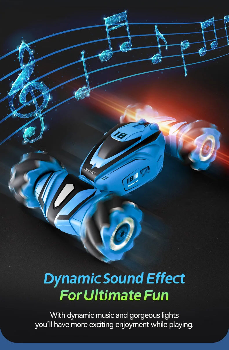 JJRC Q110 RC Stunt Twist Car - 2.4G جهاز تحكم عن بعد للتسلق على الطرق الوعرة سيارة بمستشعر إيماءات 4WD Drift RC Cars LED Light Kids Toy 18