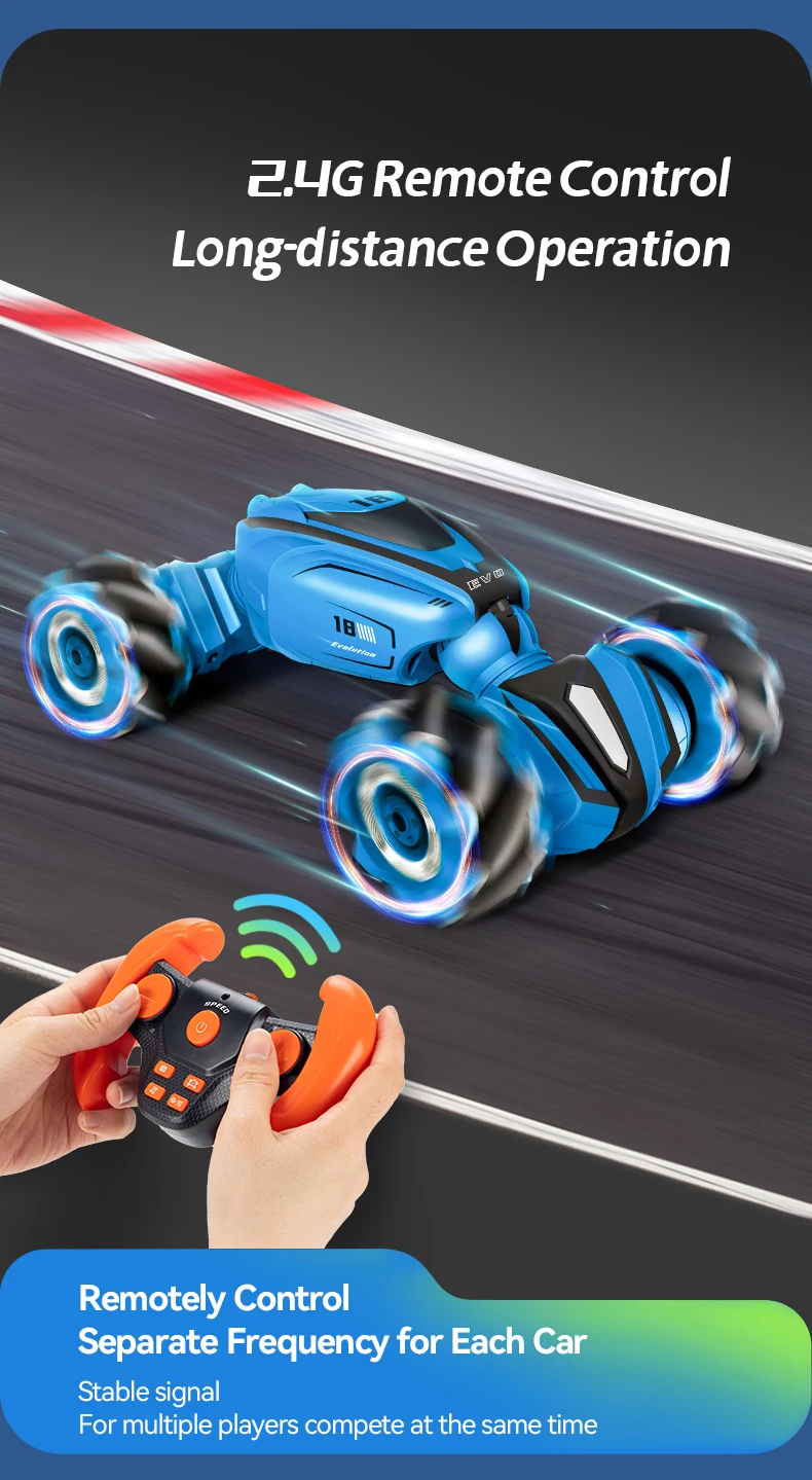 JJRC Q110 RC Stunt Twist Car - 2.4G جهاز تحكم عن بعد للتسلق على الطرق الوعرة سيارة بمستشعر إيماءات 4WD Drift RC Cars LED Light Kids Toy 19