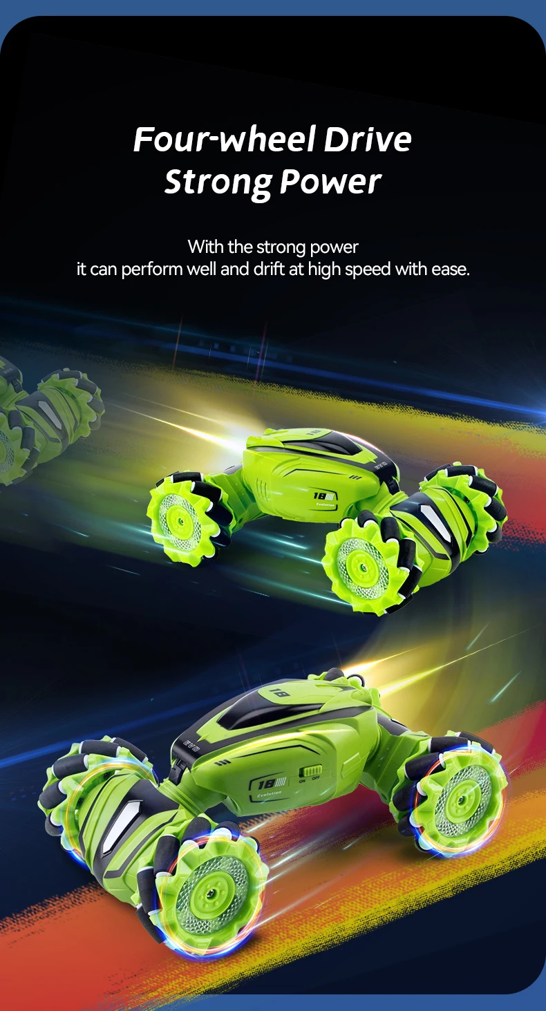 JJRC Q110 RC Stunt Twist Car - 2.4G جهاز تحكم عن بعد للتسلق على الطرق الوعرة سيارة بمستشعر إيماءات 4WD Drift RC Cars LED Light Kids Toy 21