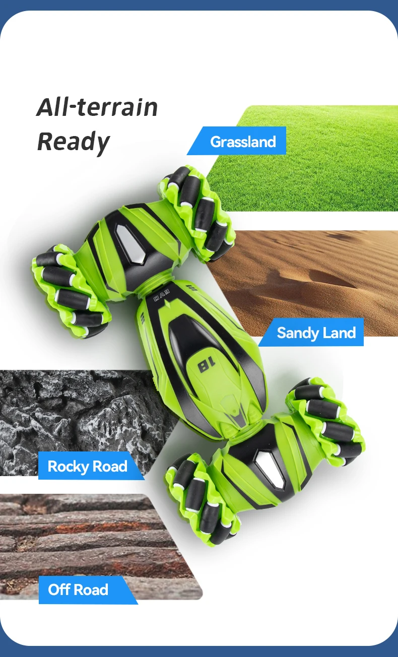 JJRC Q110 RC Stunt Twist Car - 2.4G جهاز تحكم عن بعد للتسلق على الطرق الوعرة سيارة بمستشعر إيماءات 4WD Drift RC Cars LED Light Kids Toy 25