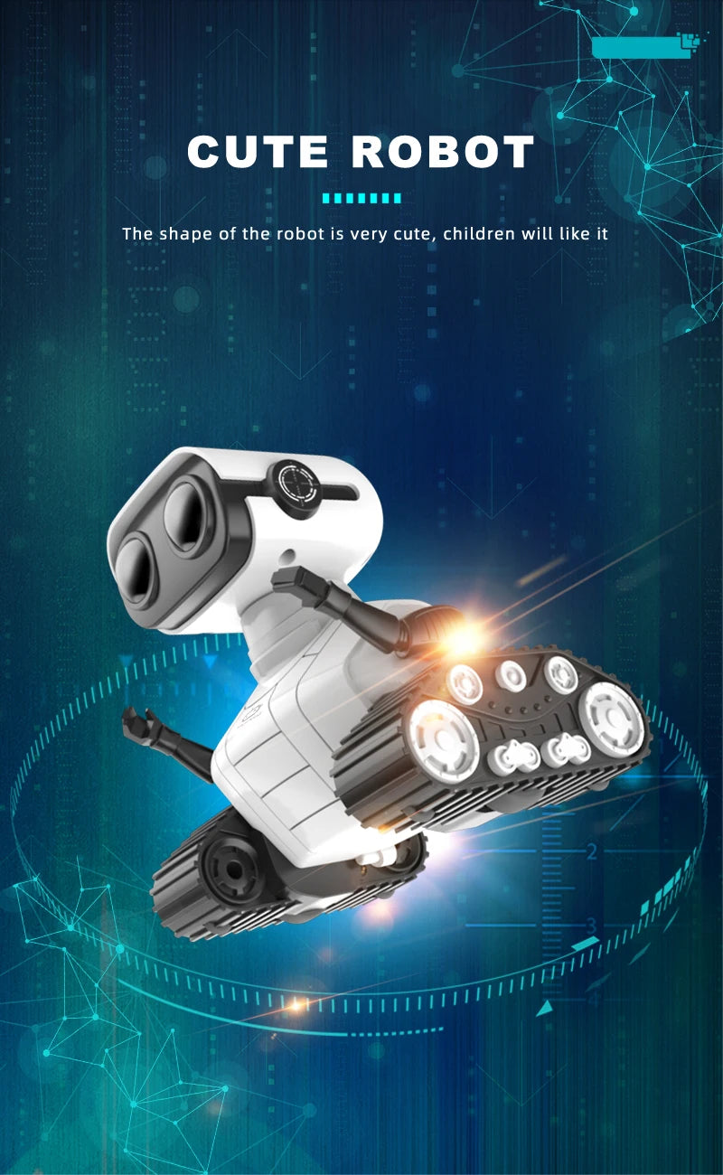 روبوت ذكي قابل لإعادة الشحن RC Ebo Robot - ألعاب للأطفال لعبة تفاعلية للتحكم عن بعد مع موسيقى رقص LED وعيون الأطفال هدية 9 Smart Robot Rechargeable RC Ebo Robot - Toy, CUTE ROBot The shape of the robot is very cute, children will like