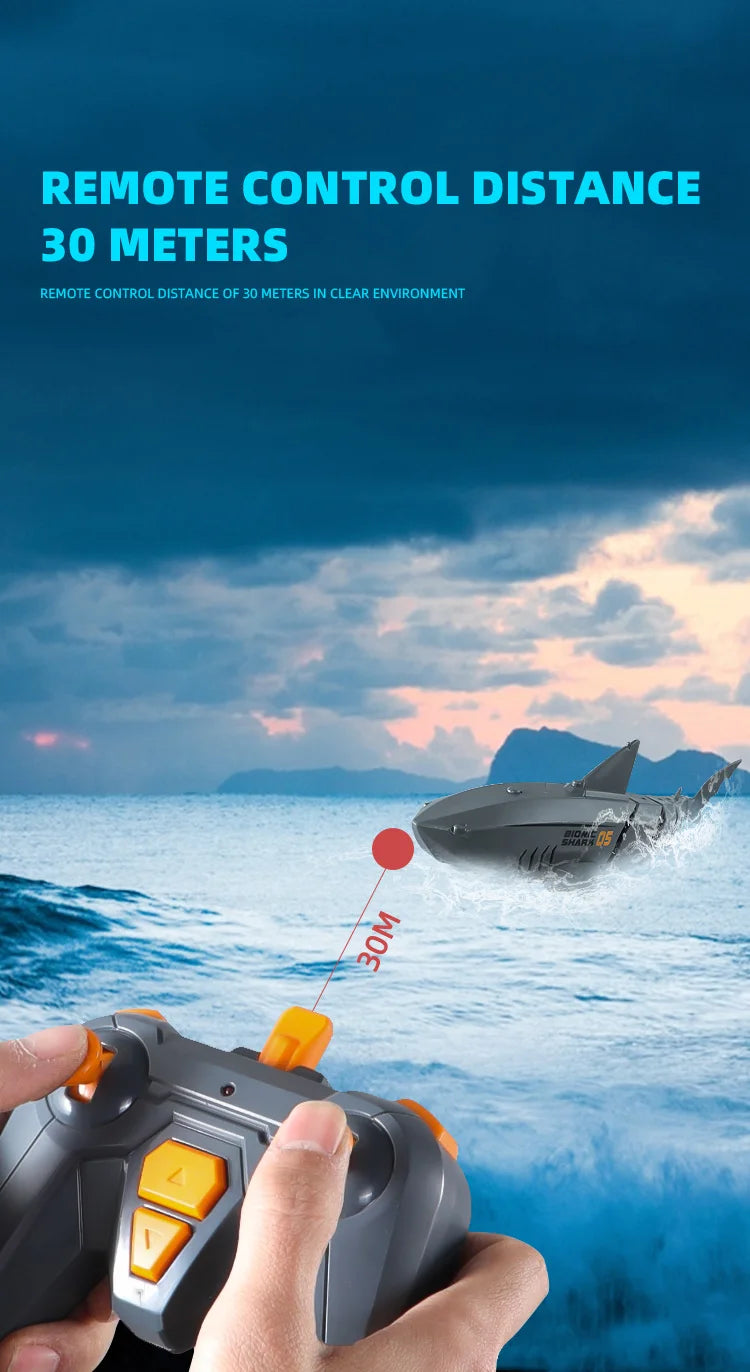 Smart Rc Shark whale Spray Water Toy, REMOTE CONTROL DISTANCE 30 METERS IN CLEAR ENVIRON
