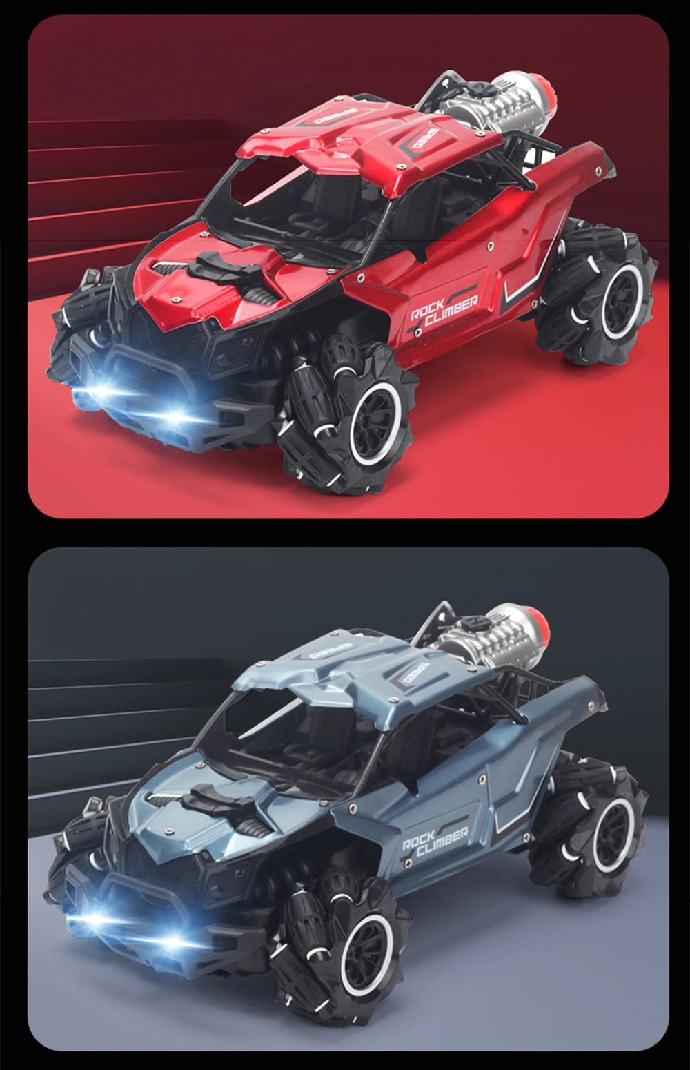 Paisible جديد روك الزاحف الكهربائية 4WD الانجراف RC سيارة - 2.4Ghz التحكم عن بعد حيلة رذاذ سيارات لعب للأولاد آلة على التحكم بالراديو 26 2pcs AA battery is needed for the remote controller, which is NOT included