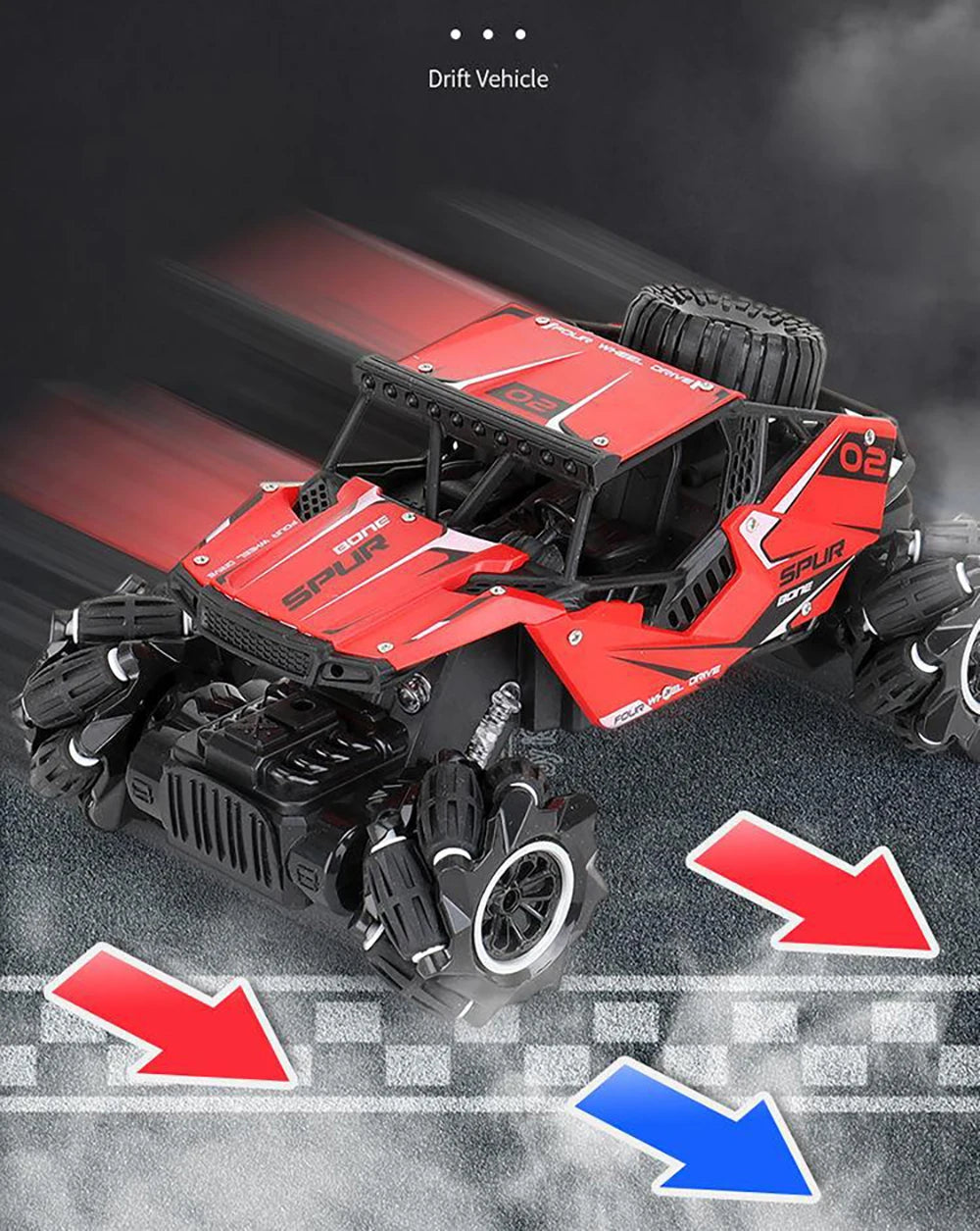 Paisible جديد روك الزاحف الكهربائية 4WD الانجراف RC سيارة - 2.4Ghz التحكم عن بعد حيلة رذاذ سيارات لعب للأولاد آلة على التحكم بالراديو 35 one 1800mah battery can also last about 60 minutes