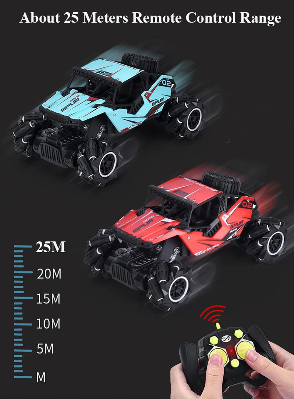 Paisible جديد روك الزاحف الكهربائية 4WD الانجراف RC سيارة - 2.4Ghz التحكم عن بعد حيلة رذاذ سيارات لعب للأولاد آلة على التحكم بالراديو 37 one 1800mah battery can also last about 60 minutes
