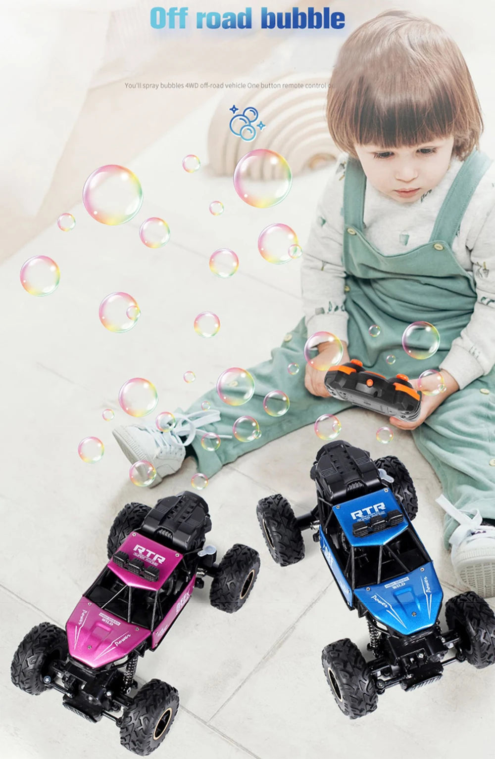 Paisible 4WD RC Car, Off road bubble You'Il spray bubbles #WD olf-toa