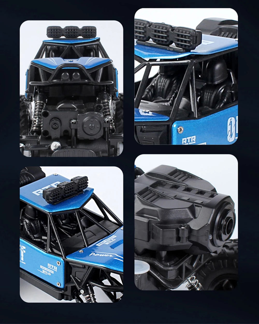 سيارة Paisible 4WD RC - آلة فقاعات تعمل بالتحكم عن بعد، سيارة تحكم بالراديو، سيارة مجنزرة للصخور 4x4، لعبة على الطرق الوعرة للباب للأولاد والبنات 24 Paisible 4WD RC Car, one 1800mah battery can also last about 60 minutes