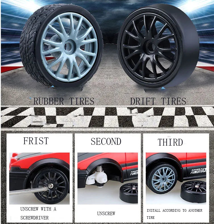 20Km/h RC Car Toys, DRIFT TIRES FRIST SECOND THIRD UNSCRET WITH