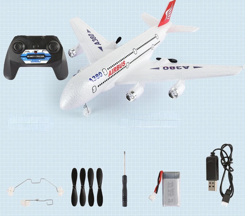 طائرة ايرباص A380 بوينغ 747 RC - لعبة التحكم عن بعد 2.4G طائرة ثابتة الجناح جيروسكوبية نموذج طائرة خارجية مع محرك هدية للأطفال 22 Airbus A380 Boeing 747 RC Airplane, Airbus A380 Boeing 747 RC