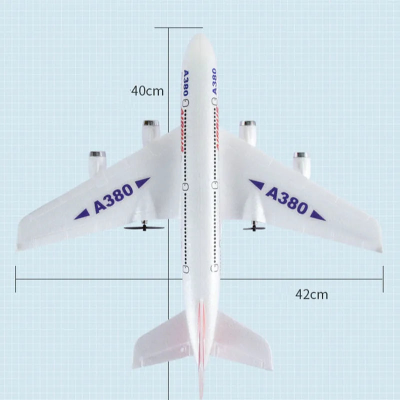 طائرة ايرباص A380 بوينغ 747 RC - لعبة التحكم عن بعد 2.4G طائرة ثابتة الجناح جيروسكوبية نموذج طائرة خارجية مع محرك هدية للأطفال 23 Airbus A380 Boeing 747 RC Airplane - Remote Control Toy