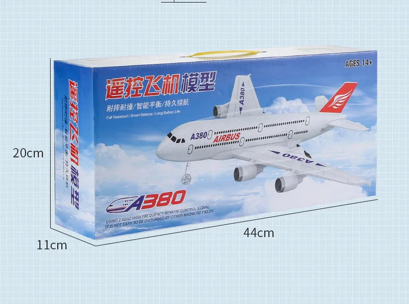 طائرة ايرباص A380 بوينغ 747 RC - لعبة التحكم عن بعد 2.4G طائرة ثابتة الجناح جيروسكوبية نموذج طائرة خارجية مع محرك هدية للأطفال 24 Airbus A380 Boeing 747 RC Airplane, Eeki@z 1 Wimiyertav#AM Fal Resblaxt
