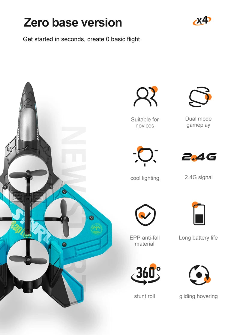 RC Foam Aircraft SU-35 Plane, Suitable for Dual mode novices gameplay 9 2.G cool lighting 2.46 signal EPP anti