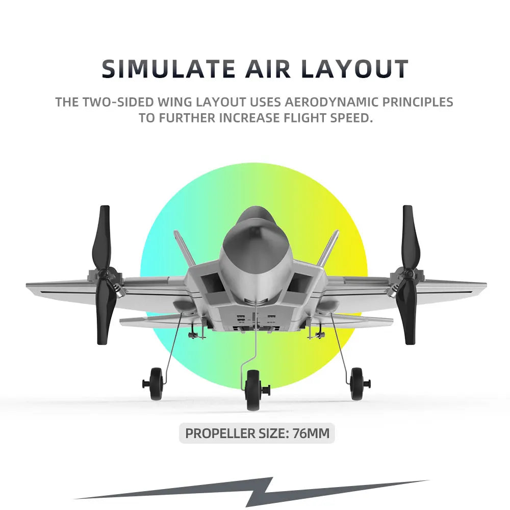 BM16 F22  RC Foam Plane, SIMULATE AIR LAYOUT THE TWO-SIDED WING LAY