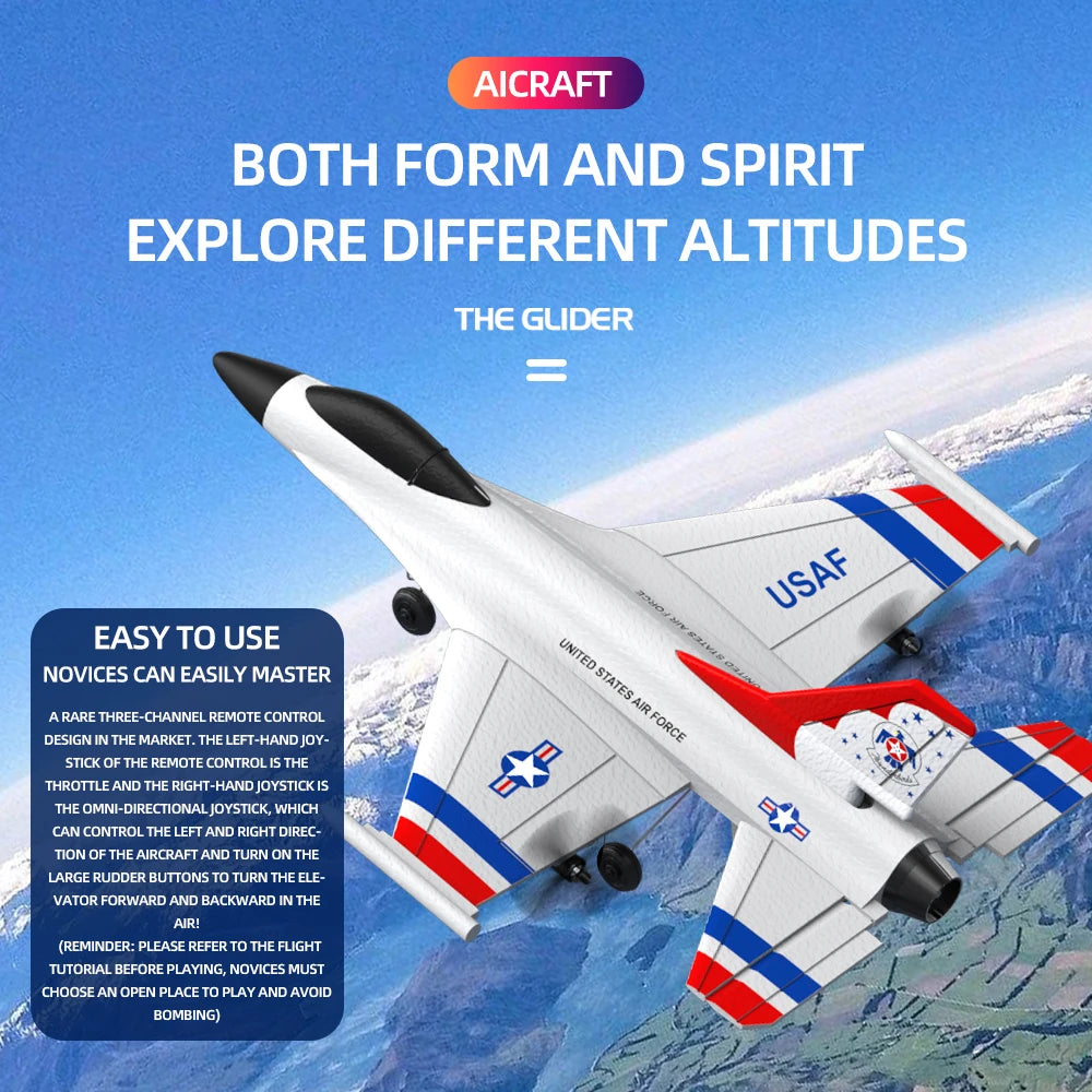 F16 Foam RC Airplane - 2/3 قنوات التحكم عن بعد الطائرات 2.4G راديو التحكم حيلة طائرة شراعية RC ألعاب الطائرة المقاتلة للأطفال الأولاد 14 F16 Foam RC Airplane, NOVICES CAN EASILY MASTER ARARE THREE-CHANNE