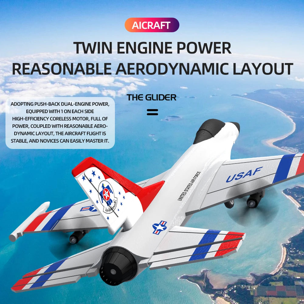 F16 Foam RC Airplane - 2/3 قنوات التحكم عن بعد الطائرات 2.4G راديو التحكم حيلة طائرة شراعية RC ألعاب الطائرة المقاتلة للأطفال الأولاد 16 F16 Foam RC Airplane, AICRAFT TWIN ENGINE POWER REASONABLE AERODYNA