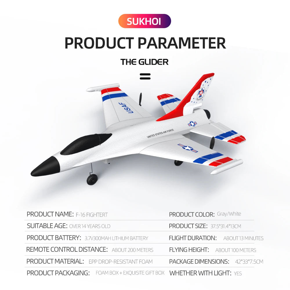 F16 Foam RC Airplane - 2/3 قنوات التحكم عن بعد الطائرات 2.4G راديو التحكم حيلة طائرة شراعية RC ألعاب الطائرة المقاتلة للأطفال الأولاد 20 F16 Foam RC Airplane, SUITABLE AGE: OVER14 YEARS OLD PRODUCT SIZE