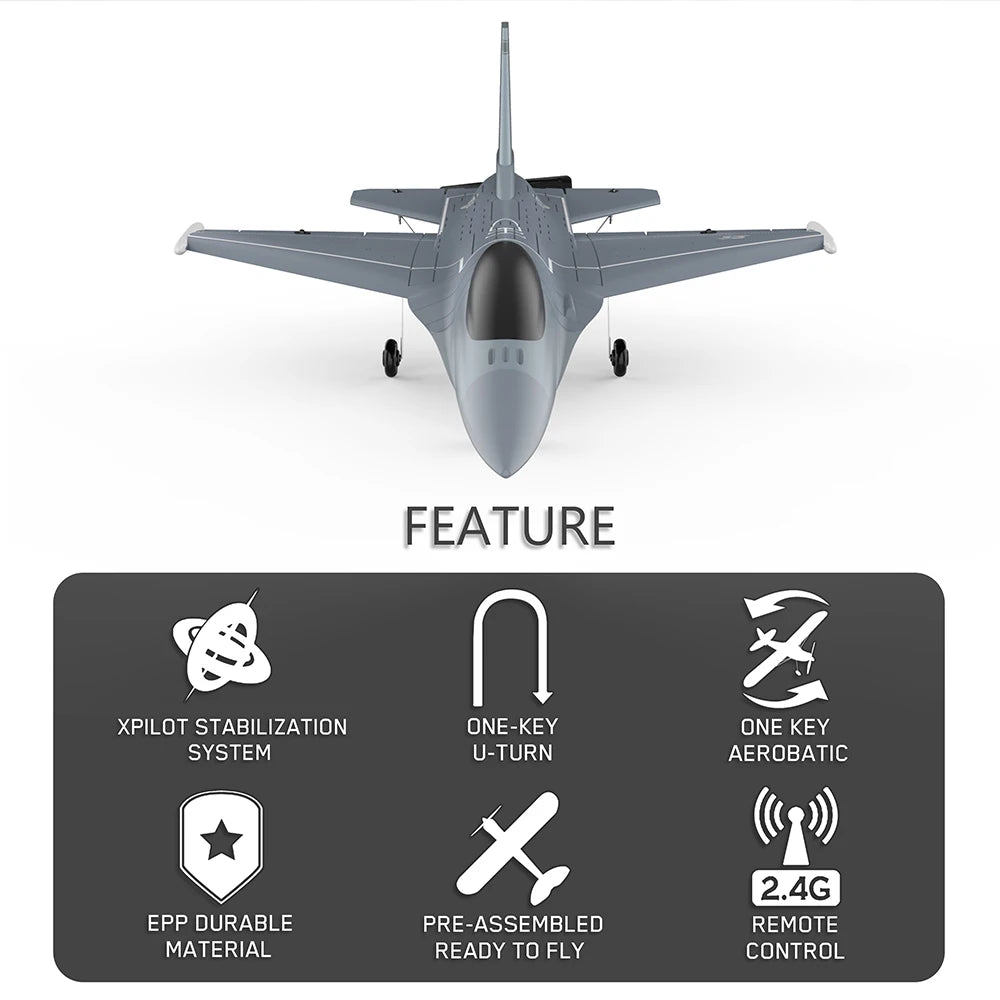 طائرة F16 Falcon RC - 2.4G 6-Axis 365mm Wingspan EPP One Key Return Aerobatic Fixed Wing Trainer RTF للمبتدئين 8 F16 Falcon RC Airplane, FEATURE XPILOT STABILIZATION ONE-KEY ONE