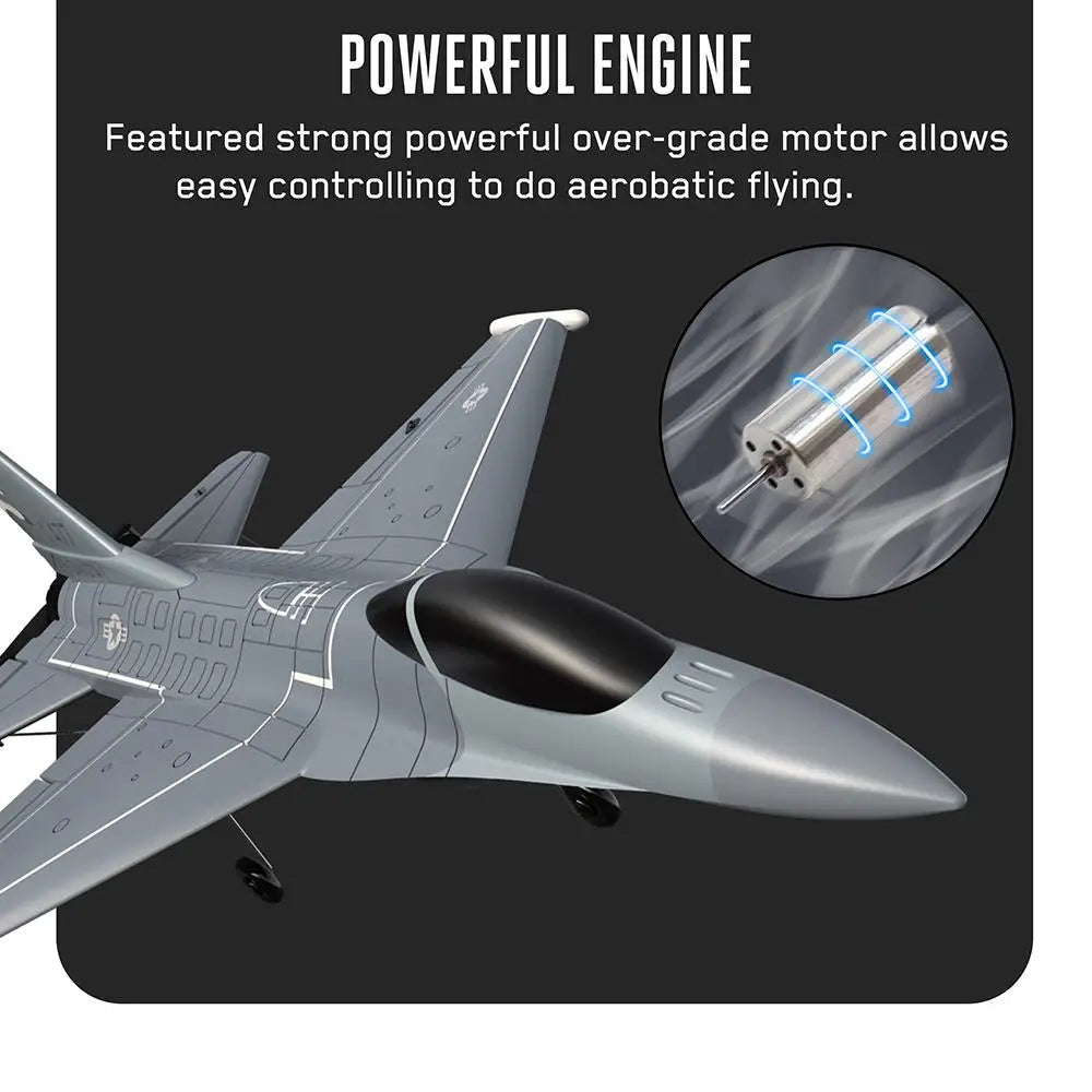 طائرة F16 Falcon RC - 2.4G 6-Axis 365mm Wingspan EPP One Key Return Aerobatic Fixed Wing Trainer RTF للمبتدئين 14 F16 Falcon RC Airplane, POWERFUL ENCINE Featured strong powerful over-grade motor allows easy control