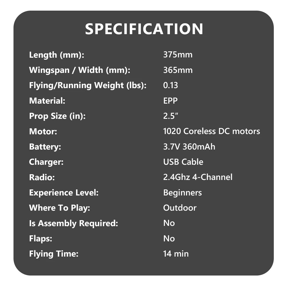طائرة F16 Falcon RC - 2.4G 6-Axis 365mm Wingspan EPP One Key Return Aerobatic Fixed Wing Trainer RTF للمبتدئين 18 F16 Falcon RC Airplane, 375mm Wingspan Width (mm): 365mm Flying/