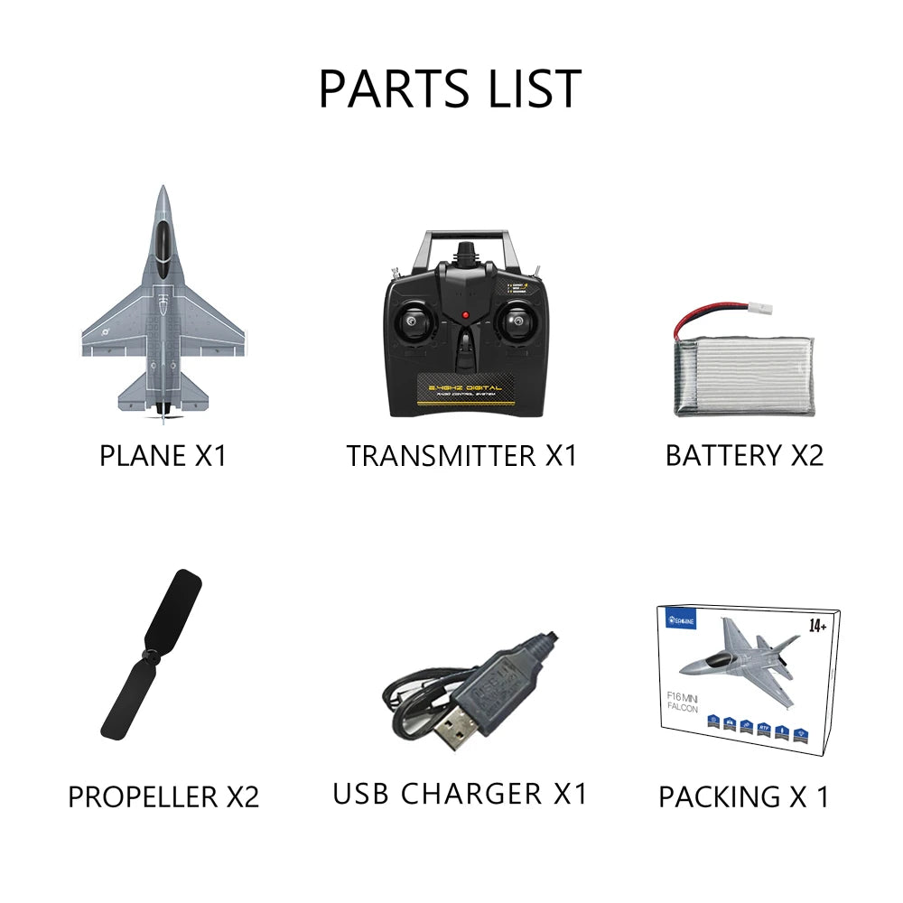 طائرة F16 Falcon RC - 2.4G 6-Axis 365mm Wingspan EPP One Key Return Aerobatic Fixed Wing Trainer RTF للمبتدئين 19 F16 Falcon RC Airplane, Iei4se Eane PLANE X1 TRANSMITTER X