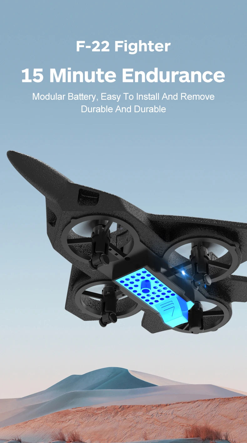 F22 Foam RC Plane, F-22 Fighter 15 Minute Endurance Modular Battery, Easy To Install And Remove Durable