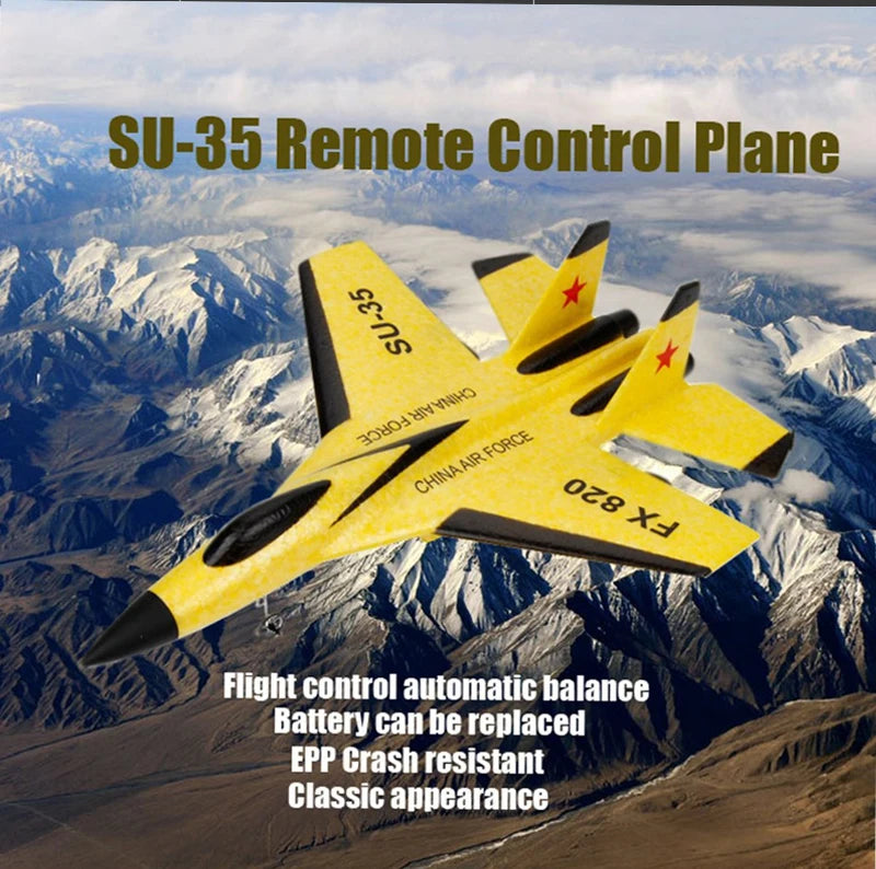 RC طائرات SU-35 طائرة - 2.4G راديو طائرة شراعية التحكم عن بعد طائرة مقاتلة طائرة شراعية طائرات رغوة لعب للأطفال صبي هدية عيد ميلاد 51 RC Aircraft SU-35 Plane, SU-35 Remote Control Plane Flight control automatic balance Battery can be replaced EPP C