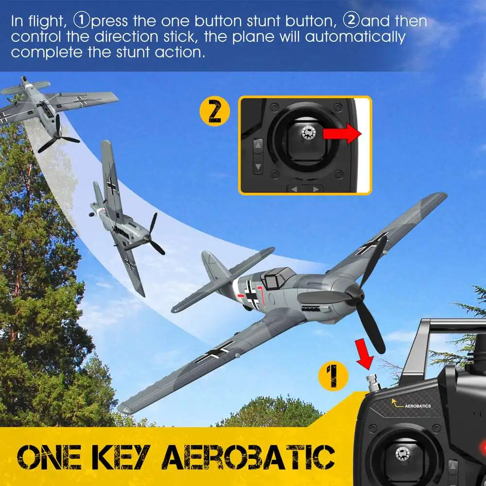 Eachine BF109 RC Airplane, ercbATGS ONE KEY AEROZATIC ODpress