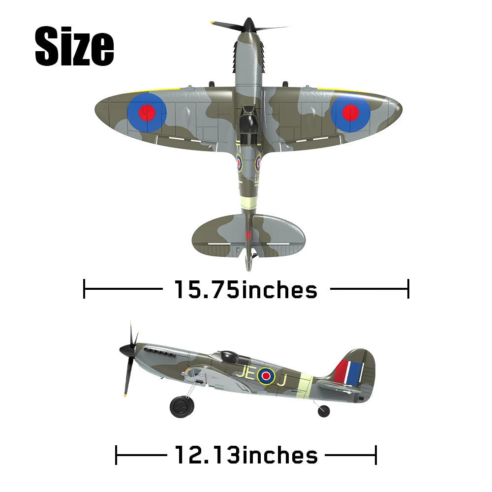 Eachine Spitfire RC Airplane, Size 15.75inches F= 12.13in