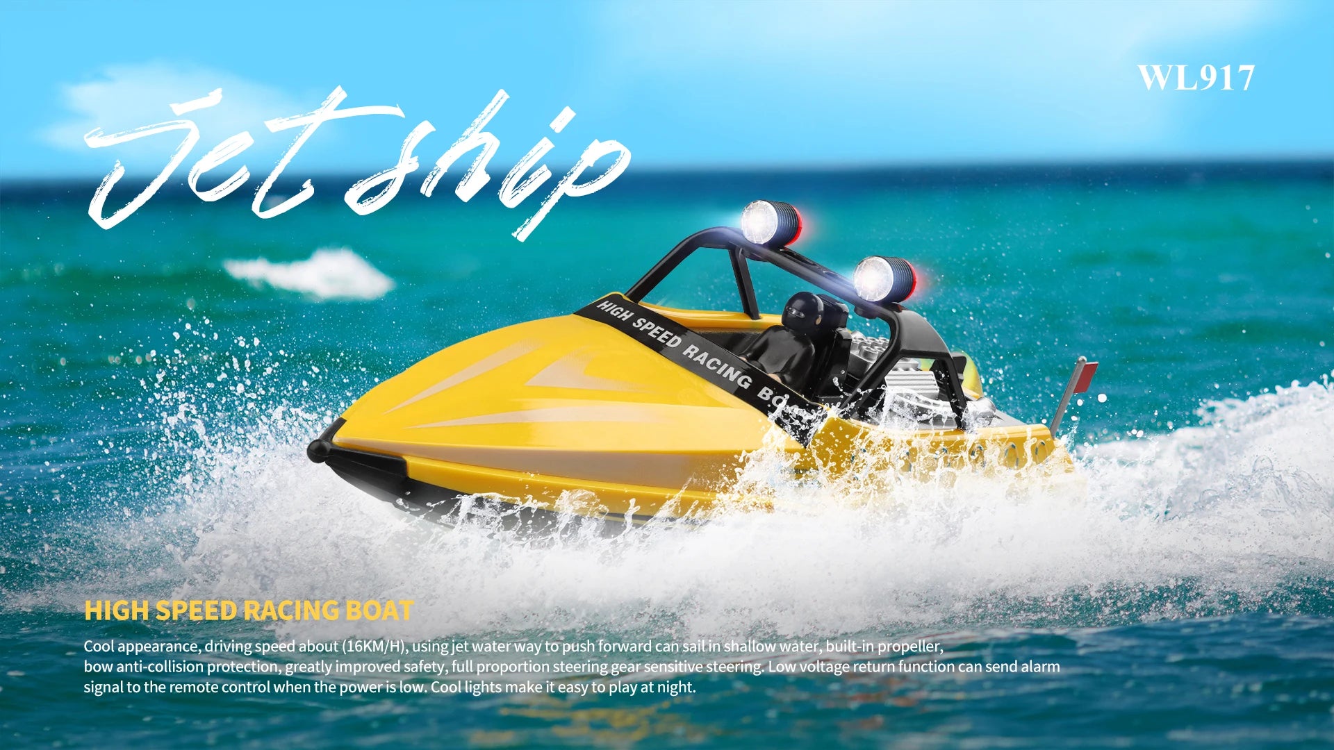قارب Wltoys WL917 - قارب نفاث صغير يعمل بالتحكم عن بعد مع جهاز التحكم عن بعد، محرك نفاث مائي 2.4 جيجا، لعبة قارب سباق كهربائي عالي السرعة للأطفال 14 Wltoys WL917 Boat, WL917 Ueljaup 89 HIGH SPEED RACING BO