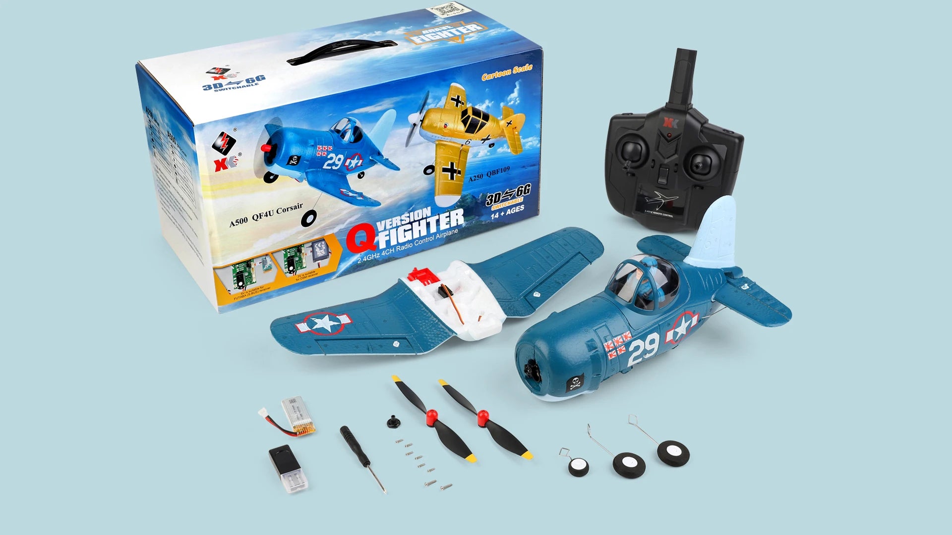 طائرة WLtoys XK A500 A250 RC - 2.4G 3D 6G 4Ch RC طائرة ثابتة الجناح طائرة ألعاب خارجية بدون طيار RTF نسخة مطورة محرك مؤازر رقمي 1020 31 WLtoys XK A500 A250 RC Plane, Otter Oaulb caltoau EG Teaceaten Cect Q