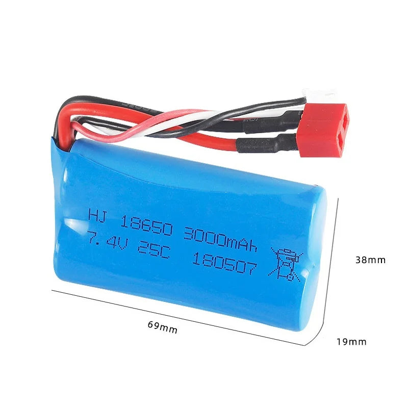 7.4V 3000mAh 18650 Lipo Battery for Wltoys, 7.4v battery For Wltoys 144001 A959-B A