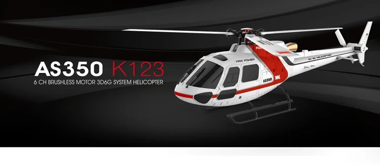 WLtoys XK K123 Rc Helicopter, AS350 K123 CH BRUSHLESS MOTOR 306G SYSTEM H
