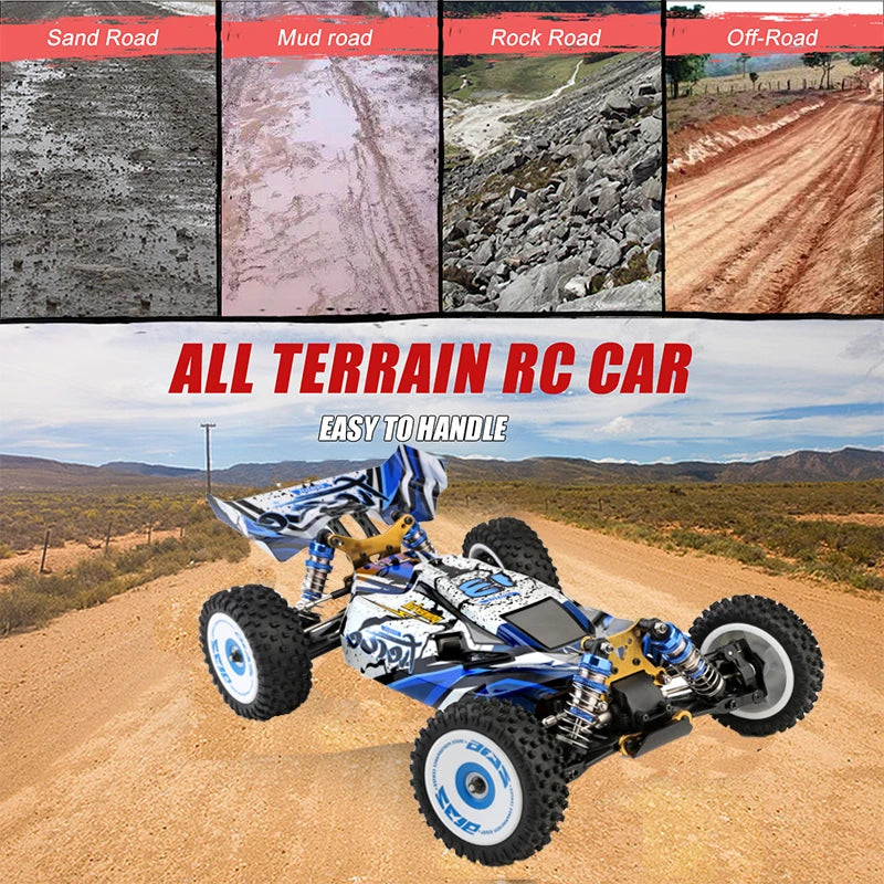 Wltoys 124017 124007 1/12 2.4G سيارات السباق RC 4WD محرك بدون فرشاة 75 كم/ساعة سرعة عالية للتحكم عن بعد على الطرق الوعرة ألعاب الانجراف لـ Aduit 40 Wltoys 124017 124007 1/12 2.4G Racing RC Car, Sand Road Mud road Rock Road Off-Road ALL TERRAIN