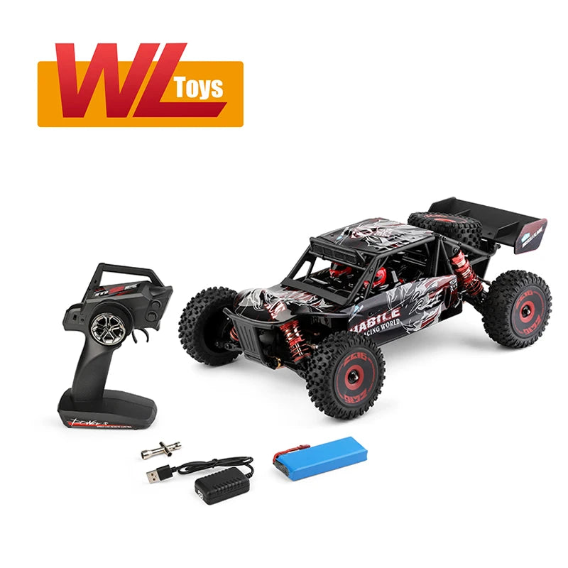 Wltoys 124017 124007 1/12 2.4G سيارات السباق RC 4WD محرك بدون فرشاة 75 كم/ساعة سرعة عالية للتحكم عن بعد على الطرق الوعرة ألعاب الانجراف لـ Aduit 62 Wltoys 124017 124007 1/12 2.4G Racing RC Car, high-quality strong stability material: Metal parts, High-strength Aluminum alloy frame