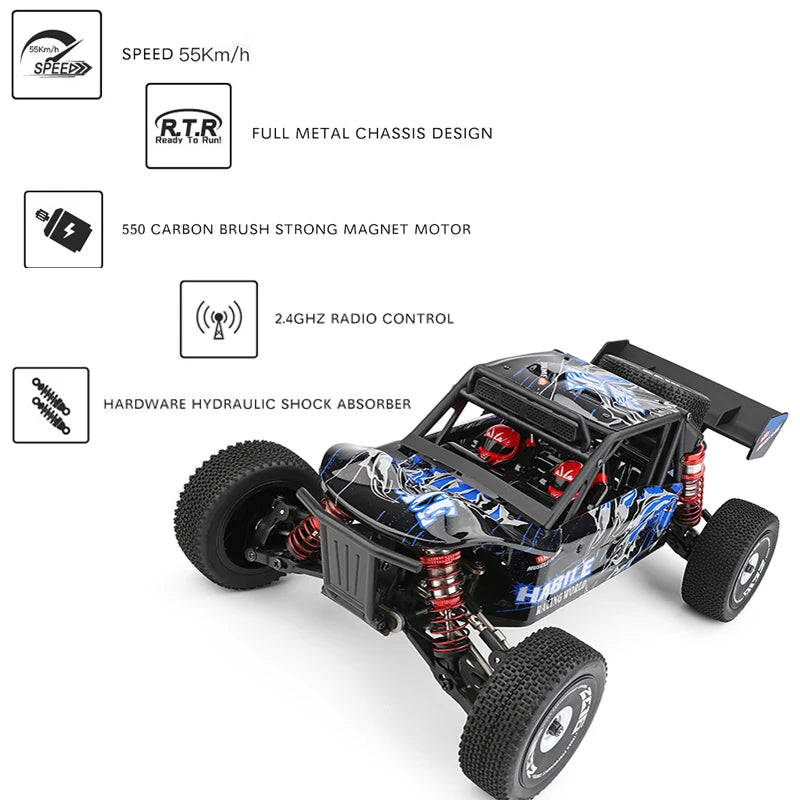 Wltoys 124017 124007 1/12 2.4G Racing RC Car, Sokmur S5Km/h SPEEDZ RTR FULL METAL 