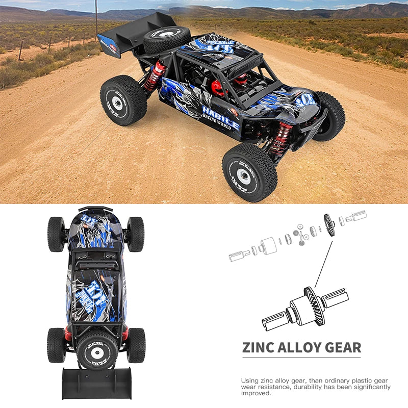 Wltoys 124017 124007 1/12 2.4G Racing RC Car, 0 ZINC ALLOY GEAR Using zinc alloy gear, than ordinary plastic