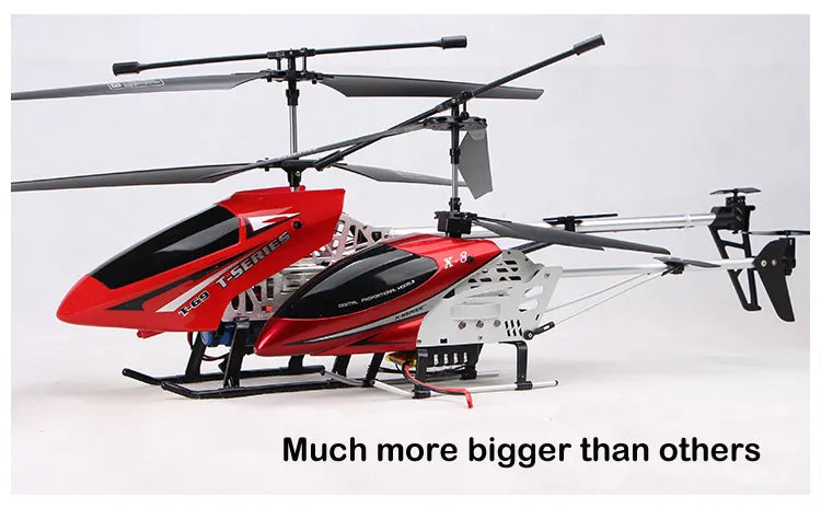T-69 Large Rc Helicopter, push the throttle to the bottom immediately in case of motor blocked and burned .