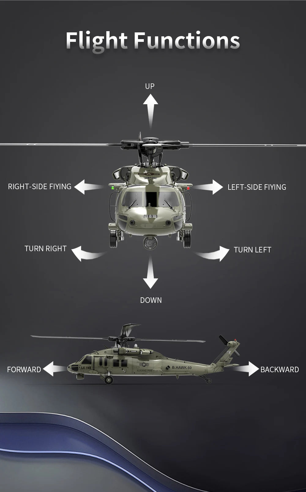 YXZNRC F09 RC Helicopter, EEzIO Yuxiang F09 B.HAWK.60 BAC