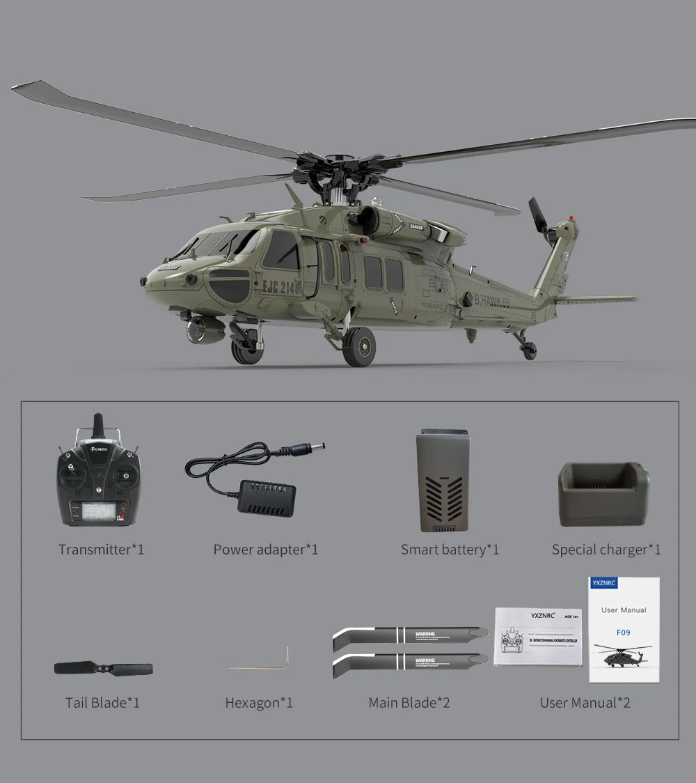 YXZNRC F09 RC Helicopter, YXZNRC Wacanig FO9 Wcang Tail Blade*1 He