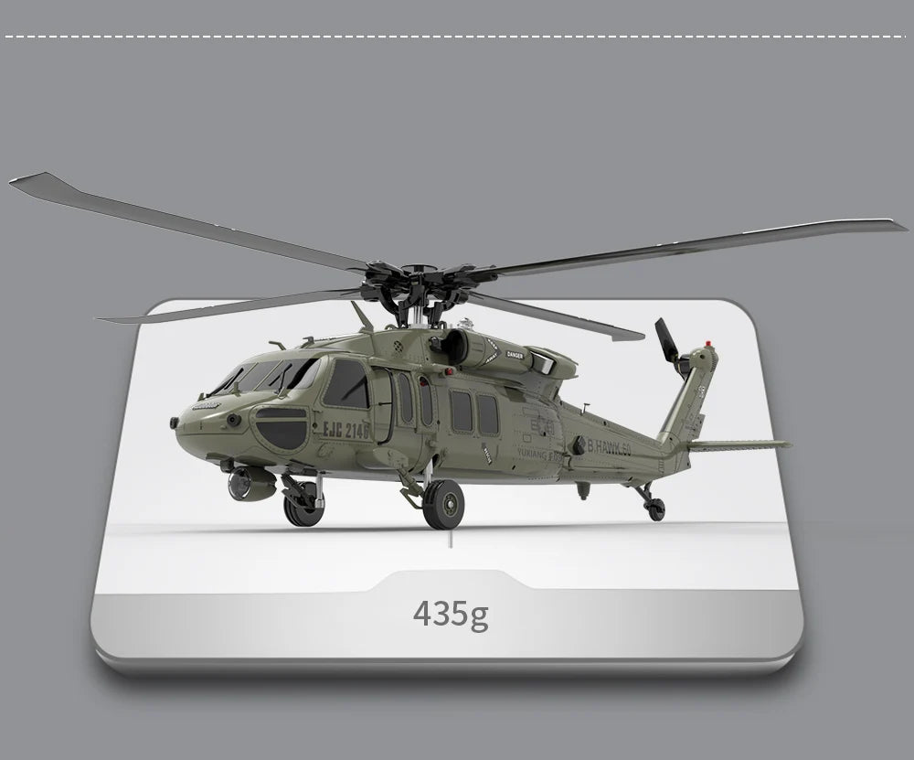 YXZNRC F09 RC Helicopter, the response speed is 60°/0.05ms, which makes the aircraft fly accurately, feel