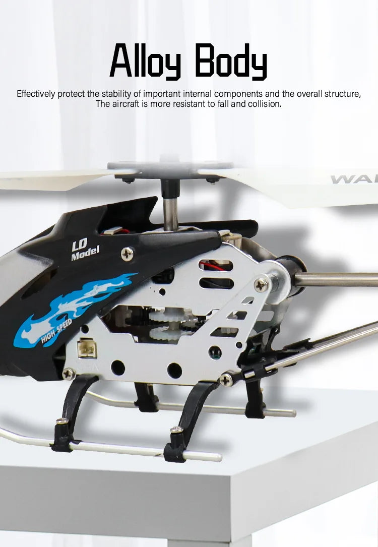 LD-Model Rc Helicopter - 3.5CH Metal RC Helicopter مع أضواء هليكوبتر تحكم عن بعد 12 LD-Model Rc Helicopter, Alloy Body Effectively protect the stability of important internal components and the overall structure .