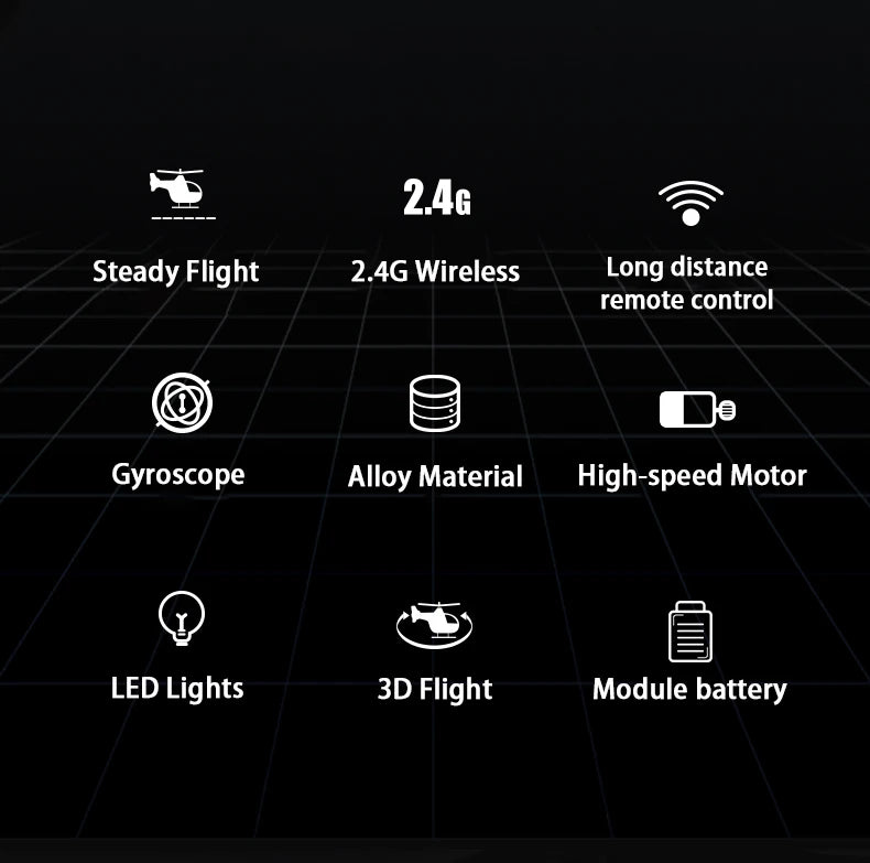 DEERC 8004B RC Helicopter, 2.46 Steady Flight 2.4G Wireless Long distance remote control Gyroscope