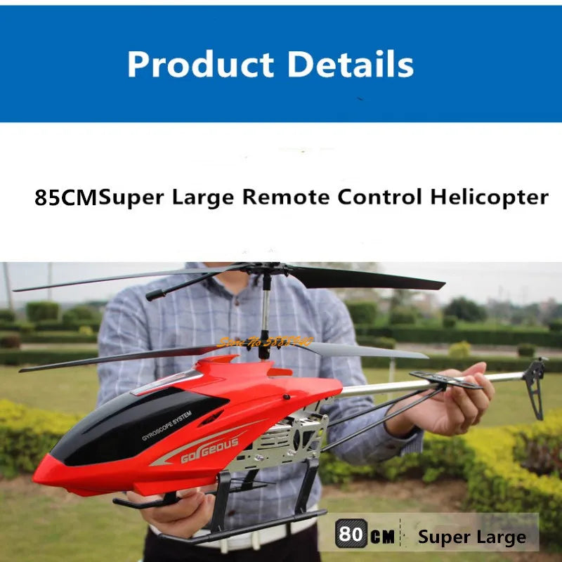 طائرة هليكوبتر RC 80 سم - نموذج كبير 3.5CH إطار معدني مضاد للسقوط، أضواء LED لجميع الجسم 150 متر لعبة هليكوبتر كهربائية تعمل بالتحكم عن بعد 46 80CM RC Helicopter, Product Details 85CMSuper Large Remote Control Helicopter 40 >a3 80 C Super Large