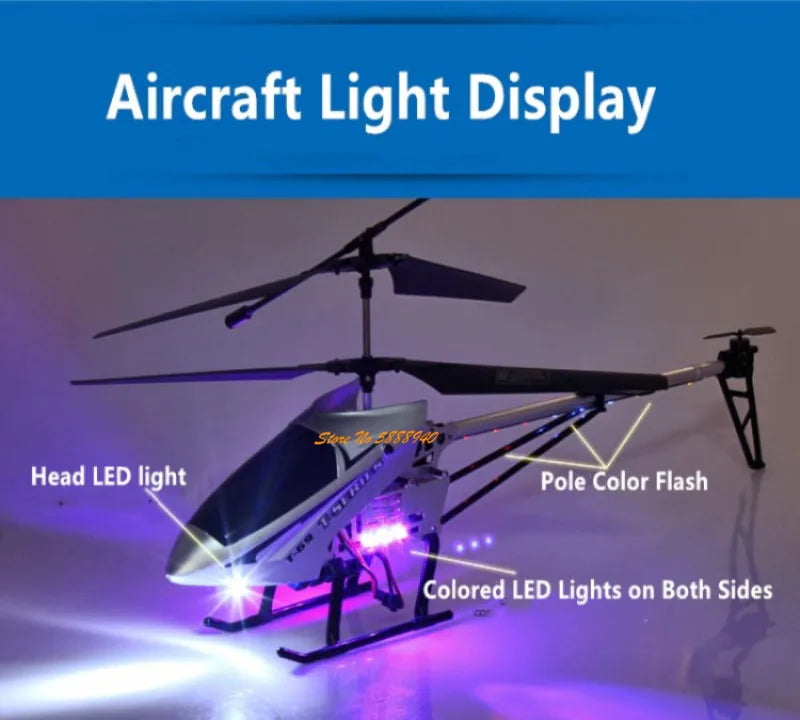 طائرة هليكوبتر RC 80 سم - نموذج كبير 3.5CH إطار معدني مضاد للسقوط، أضواء LED لجميع الجسم 150 متر لعبة هليكوبتر كهربائية تعمل بالتحكم عن بعد 51 80CM RC Helicopter, Aircraft Light Display 7505894o Head LED light Pole Color Flash Colored LED