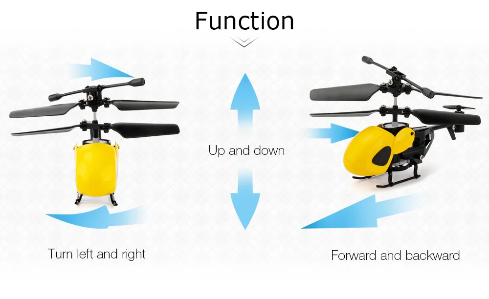 QS5012 RC هليكوبتر - 2CH طائرة هليكوبتر صغيرة محمولة RC مع محرك مصقول 610 29 QS5012 RC Helicopter, Function Up and down Turn left and right Forward and back