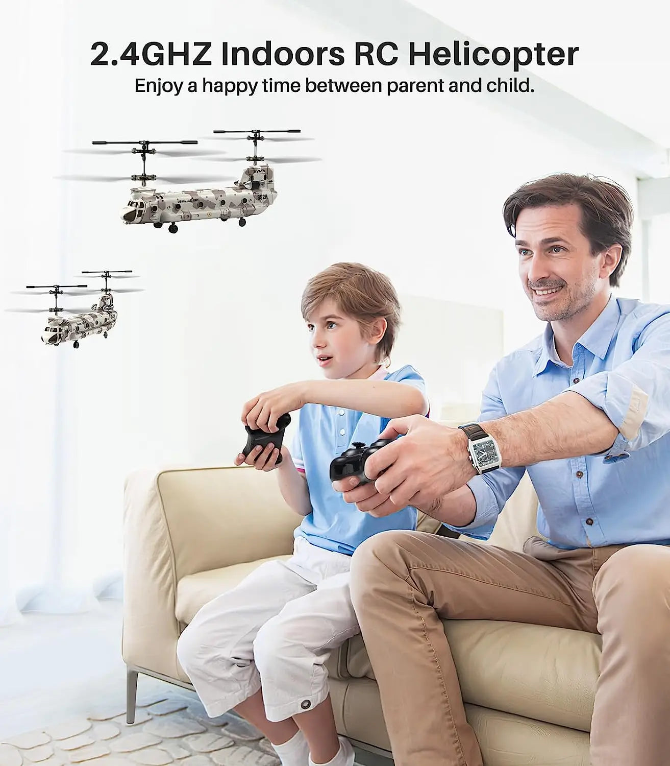 syma s52h مروحية التحكم عن بعد - 2.4 جيجا هرتز s52h النقل العسكري RC نموذج طائرة عسكرية مسلحة لعب للأطفال المشجعين العسكريين 9 SYMA S52H Remote Control Helicopter, 2.4GHZ Indoors RC Helicopter Enjoy a happy time between parent and