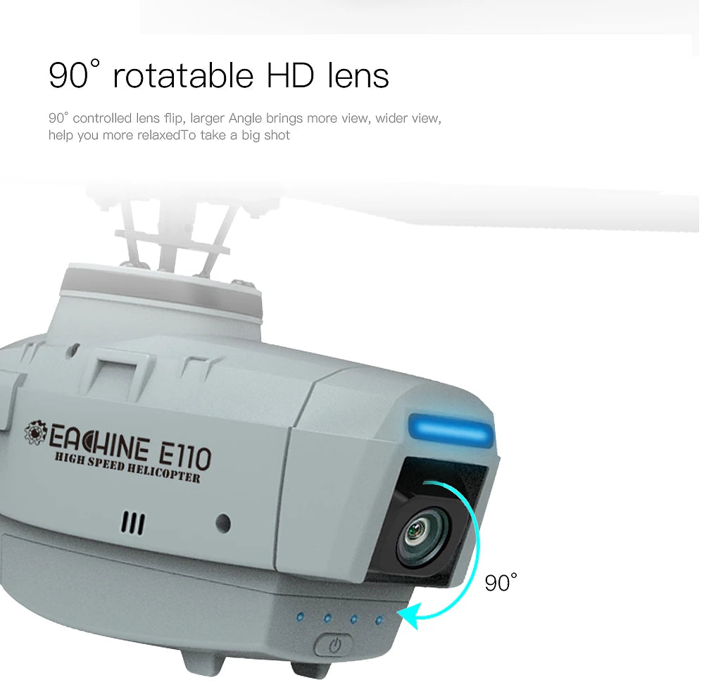 Eachine E110 RC Helicopter C127 Helicopter, Eachine E110 RC Helicopter, 90" controlled lens flip, larger Angle brings more view; wider view, help you more relaxed